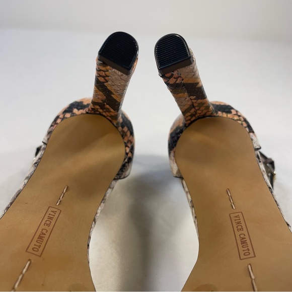 NWOB Vince Camuto Balindia Snakeskin 4” Ankle Strap Platform Sandals Size 5.5 - Picture 10 of 16